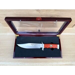 PBR Bowie Knife #99/100 Stainless Steel Wood Handle &‎ Box USA Designed Handmade